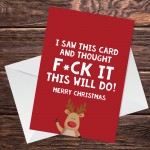 Hilarious Joke Funny Christmas Card For Dad Boyfriend Husband