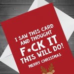 Hilarious Joke Funny Christmas Card For Dad Boyfriend Husband