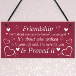 Friendship Plaque Hanging Sign Special Quote Christmas Birthday