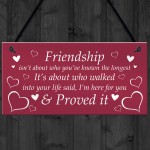 Friendship Plaque Hanging Sign Special Quote Christmas Birthday