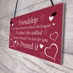 Friendship Plaque Hanging Sign Special Quote Christmas Birthday