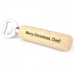 Merry Christmas Gift For Dad Wood Bottle Opener Gift For Men