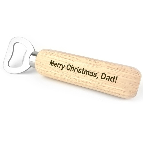 Merry Christmas Gift For Dad Wood Bottle Opener Gift For Men