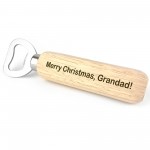 Merry Christmas Gift For Grandad Wood Bottle Opener Gift