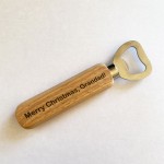 Merry Christmas Gift For Grandad Wood Bottle Opener Gift