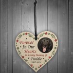 Memorial Plaque For Dog Pet Wooden Heart Personalised Decoration