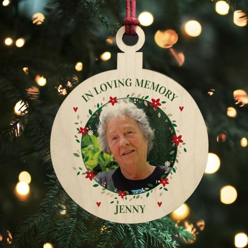 Personalised In Loving Memory Christmas Bauble Tree Decoration