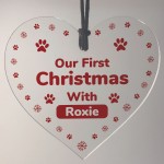 Our First Christmas With Any Name Personalised Dog Gift Xmas