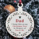 Rememberance Christmas Tree Bauble For Dad Wood Ornament Bauble