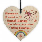 Mummy Unicorn Gifts Wooden Heart Christmas Decoration Gifts