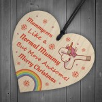 Mummy Unicorn Gifts Wooden Heart Christmas Decoration Gifts