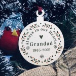 Personalised Rememberance Christmas Bauble Grandad Ornament