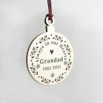 Personalised Rememberance Christmas Bauble Grandad Ornament