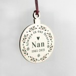 Personalised Rememberance Christmas Bauble Nan Memorial Gift