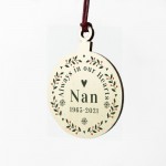 Personalised Rememberance Christmas Bauble Nan Memorial Gift