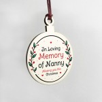 Rememberance Christmas Decoration For Nanny In Memory Nanny