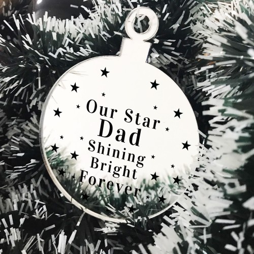 Rememberance Christmas Tree Bauble Beautiful Dad Memorial Gift