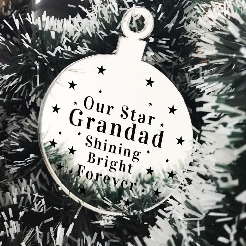 Rememberance Christmas Tree Bauble Beautiful Grandad Memorial