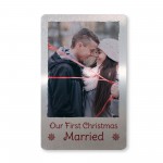 Our First Christmas Married Gift Personalised Photo Card Husband