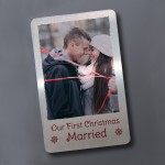 Our First Christmas Married Gift Personalised Photo Card Husband