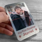 Our First Christmas Married Gift Personalised Photo Card Husband