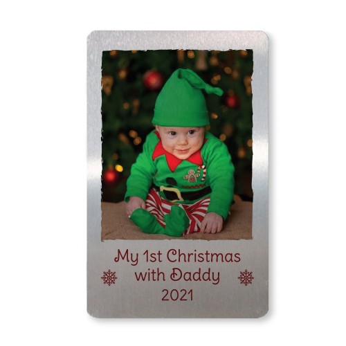 Personalised Photo 1st Christmas With Daddy New Baby Gift Card