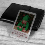 Personalised Photo 1st Christmas With Daddy New Baby Gift Card