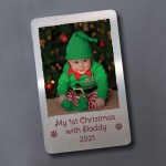 Personalised Photo 1st Christmas With Daddy New Baby Gift Card