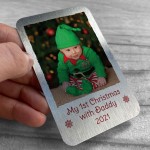 Personalised Photo 1st Christmas With Daddy New Baby Gift Card