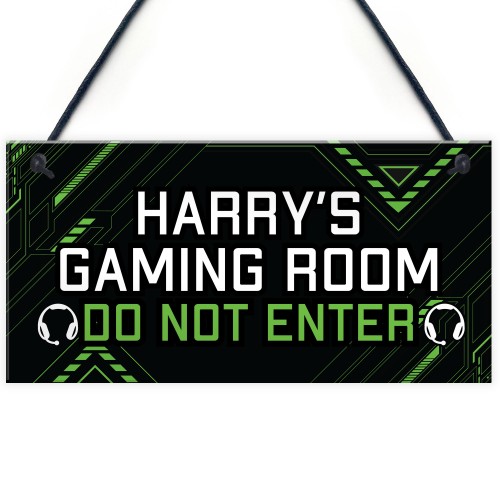 Personalised Gaming Room Sign Do Not Enter Plaque Gamer Gift