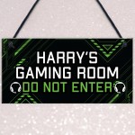 Personalised Gaming Room Sign Do Not Enter Plaque Gamer Gift