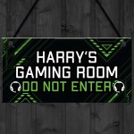 Personalised Gaming Room Sign Do Not Enter Plaque Gamer Gift