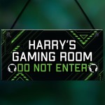 Personalised Gaming Room Sign Do Not Enter Plaque Gamer Gift