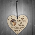 Personalised Cat Memorial Gift Hanging Wood Heart Tree Decor