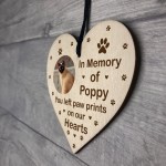 Personalised Cat Memorial Gift Hanging Wood Heart Tree Decor