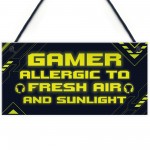 Funny Gamer Sign Hanging Door Bedroom Plaque Son Brother Gift