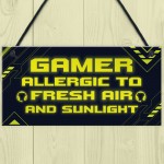 Funny Gamer Sign Hanging Door Bedroom Plaque Son Brother Gift