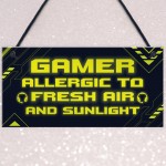 Funny Gamer Sign Hanging Door Bedroom Plaque Son Brother Gift