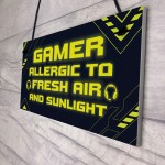 Funny Gamer Sign Hanging Door Bedroom Plaque Son Brother Gift