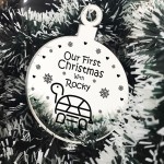 Our First Christmas With Turtle Tortoise Engraved Xmas Decor