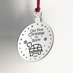 Our First Christmas With Turtle Tortoise Engraved Xmas Decor