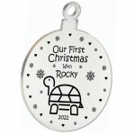 Our First Christmas With Turtle Tortoise Engraved Xmas Decor