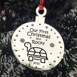 Our First Christmas With Turtle Tortoise Engraved Xmas Decor