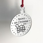 Turtle 1st Christmas Engraved Heart Christmas Decoration Gift