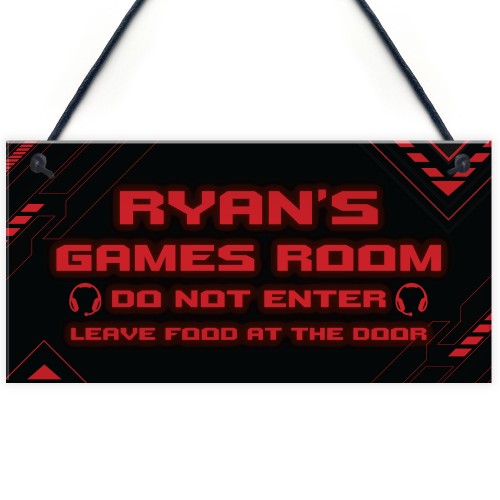 Personalised Games Room Sign For Son Brother Christmas Birthday 