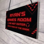 Personalised Games Room Sign For Son Brother Christmas Birthday 