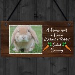 Novelty Rabbit Sign For Home Hanging Personalised Photo Plaque