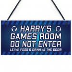 Gamer Gift For Birthday Christmas Personalised Games Room Sign