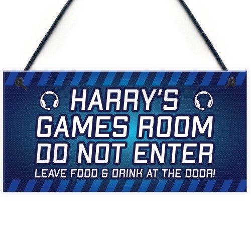 Gamer Gift For Birthday Christmas Personalised Games Room Sign