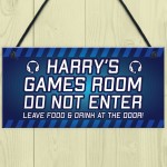 Gamer Gift For Birthday Christmas Personalised Games Room Sign